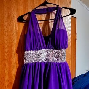 Purple short prom dress size 11